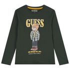 بلوزة دب تيدي باللون الأخضر للأولاد بأكمام طويلة, 4, hi-res