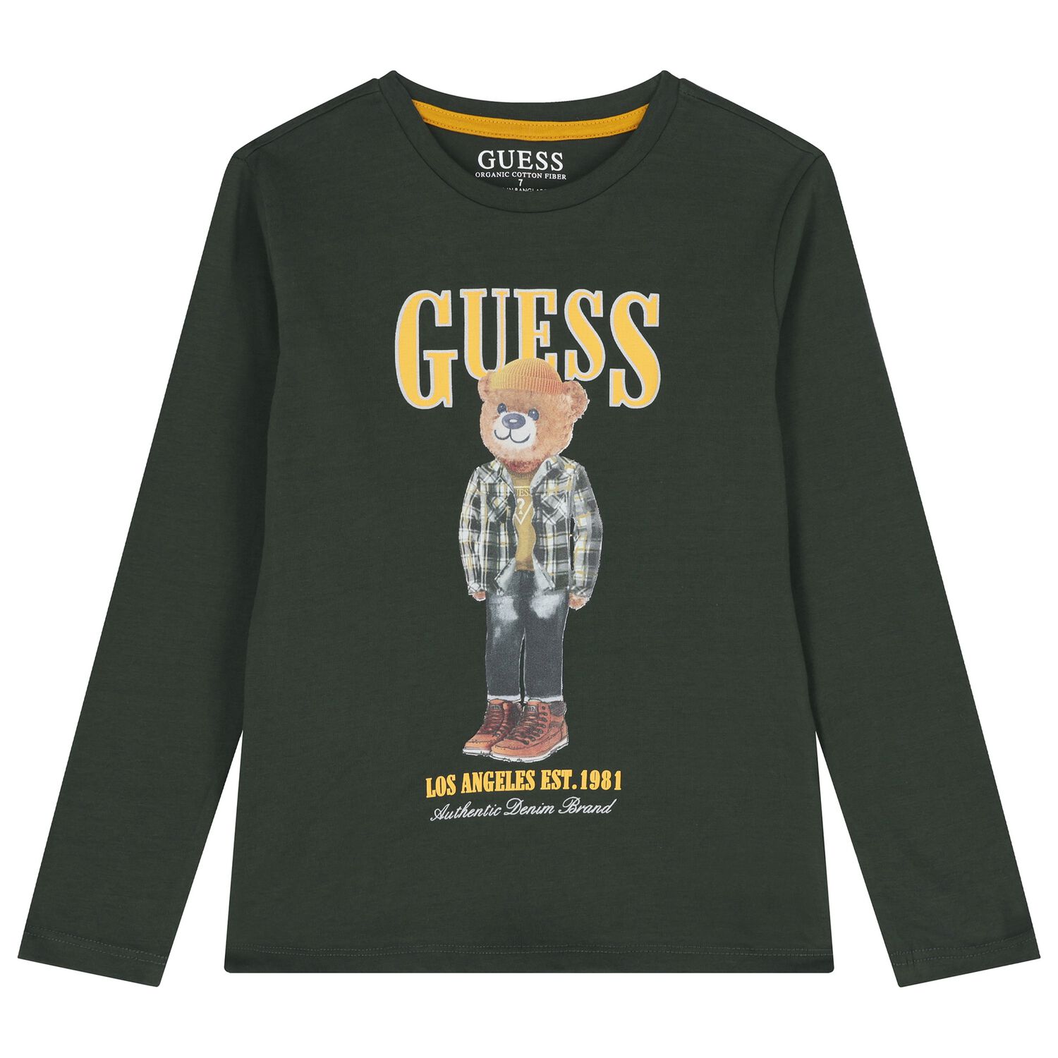 بلوزة دب تيدي باللون الأخضر للأولاد بأكمام طويلة, 4, hi-res