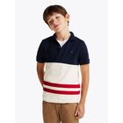 Boys Navy Blue, Beige & Red Polo Shirt, 1, hi-res