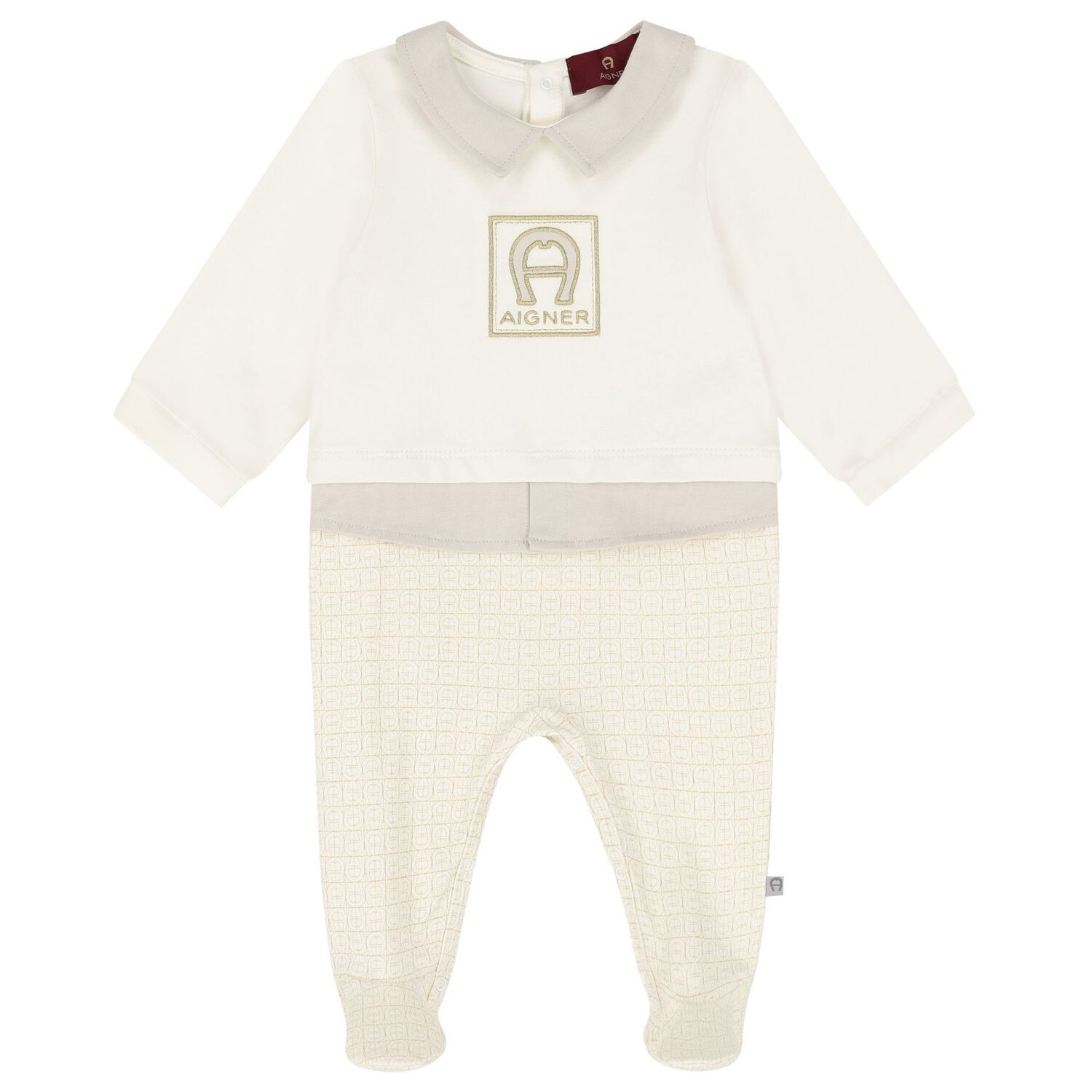 Ivory & Gold Babygrow, Hat & Bib Gift Set, 1, hi-res image number null