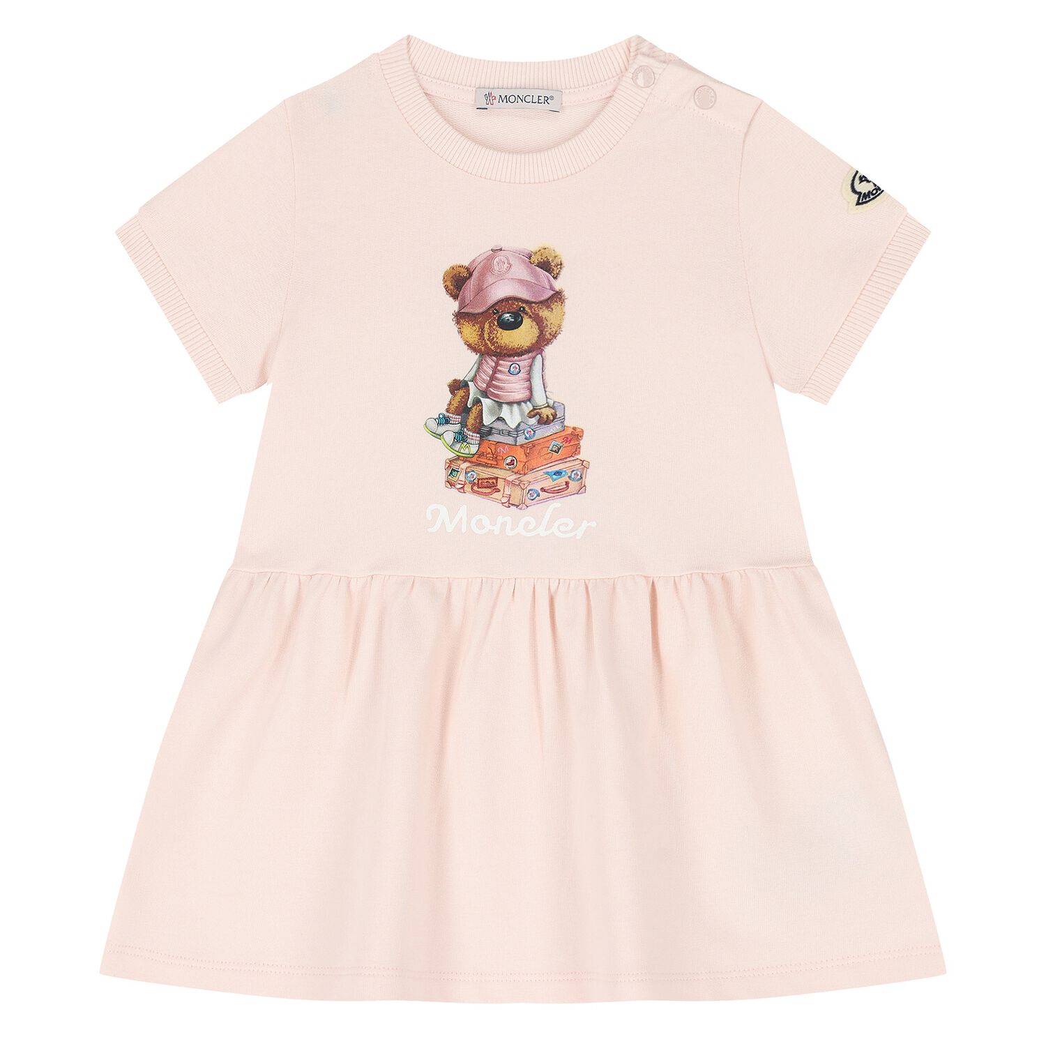 Younger Girls Pink Teddy Bear Dress, 1, hi-res image number null