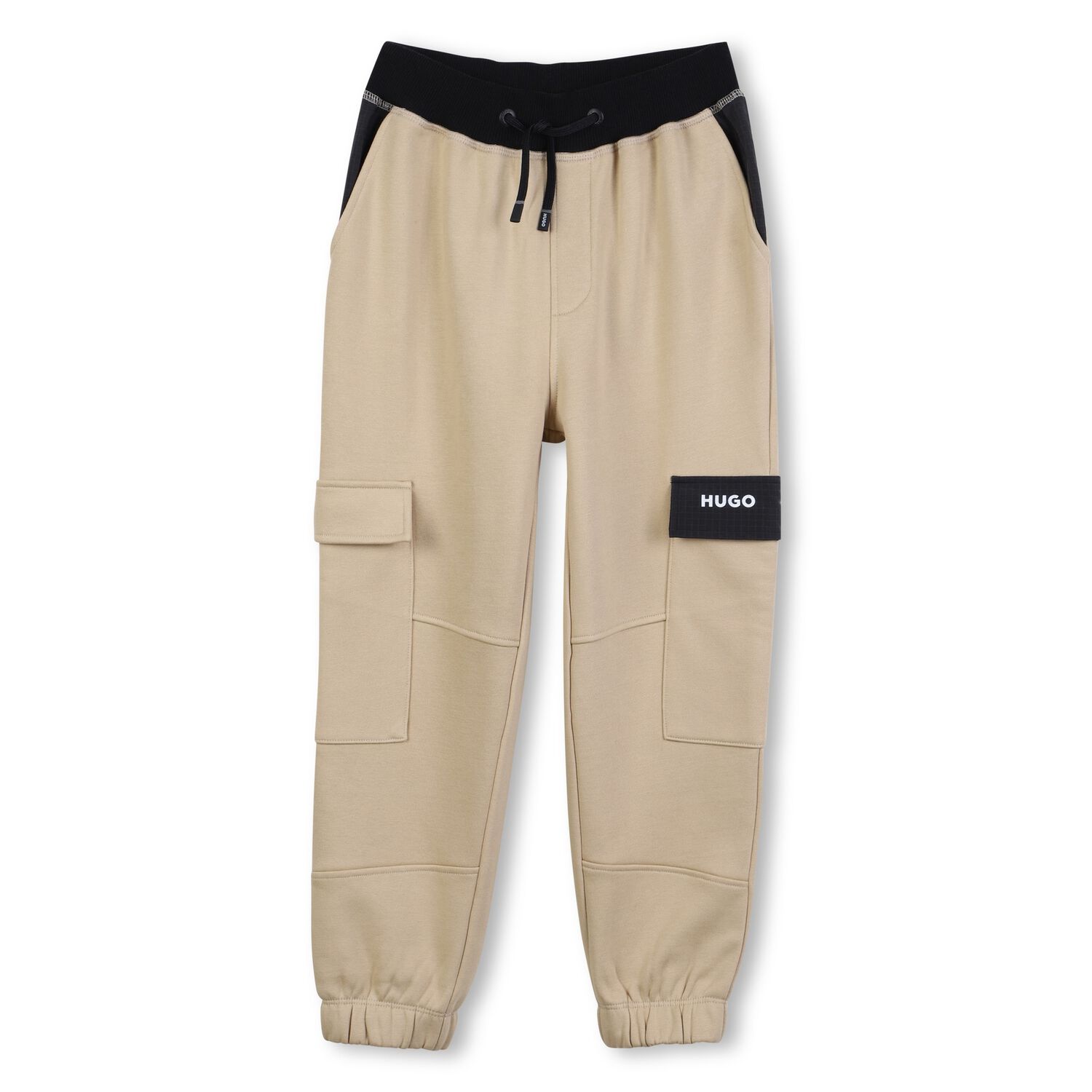 Boys Beige Logo Joggers , 2, hi-res