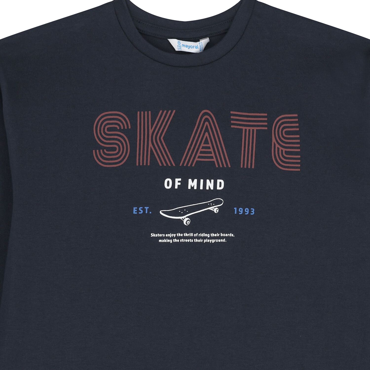 توب اولاد باكمام طويله باللون الكحلى والابيض , 2, hi-res