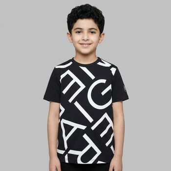 Boys Black & White Logo T-Shirt