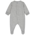 Grey Teddy Bear Logo Babygrow, 6, hi-res