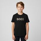 Boys Black Logo T-Shirt, 1, hi-res