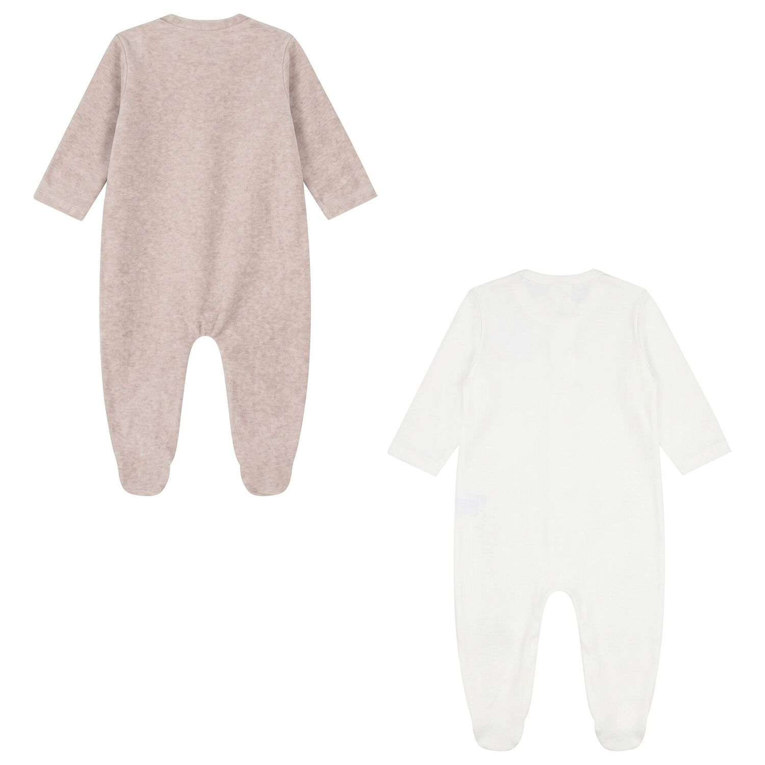 White & Beige Babygrows ( 2-Pack ), 2, hi-res