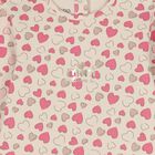Younger Girls Beige Hearts Long Sleeve Top, 1, hi-res