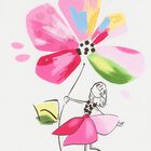 Girls White & Pink Floral Leggings Set, 2, hi-res