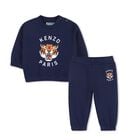 Younger Boys Navy Blue Tiger Logo Tracksuit, 1, hi-res