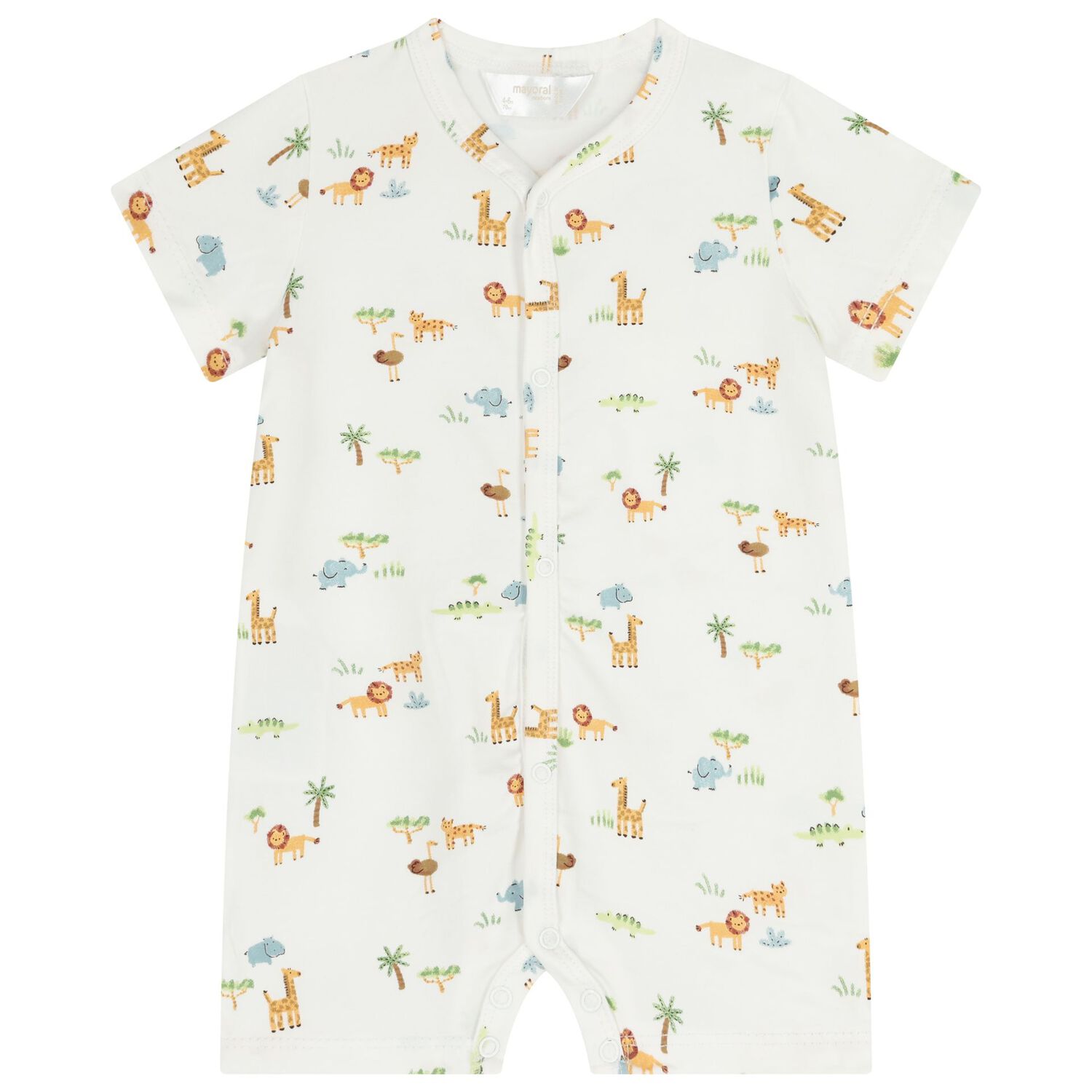 Baby Boys White & Yellow Animals Romper ( 2-Pack ), 3, hi-res