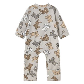 Grey Teddy Bear Baby Romper