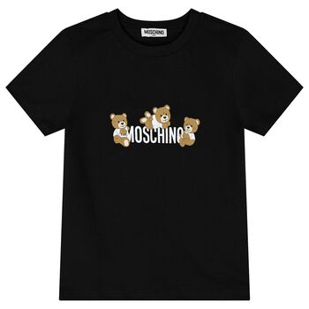 Black Teddy Bear Logo T-Shirt