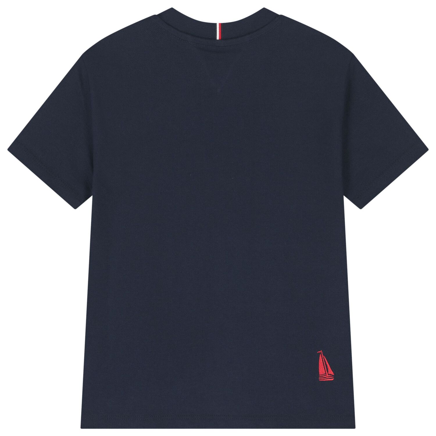 Boys Navy Blue Embroidered Logo T-Shirt, 1, hi-res