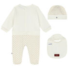 Ivory & Gold Logo Babygrow Set, 1, hi-res