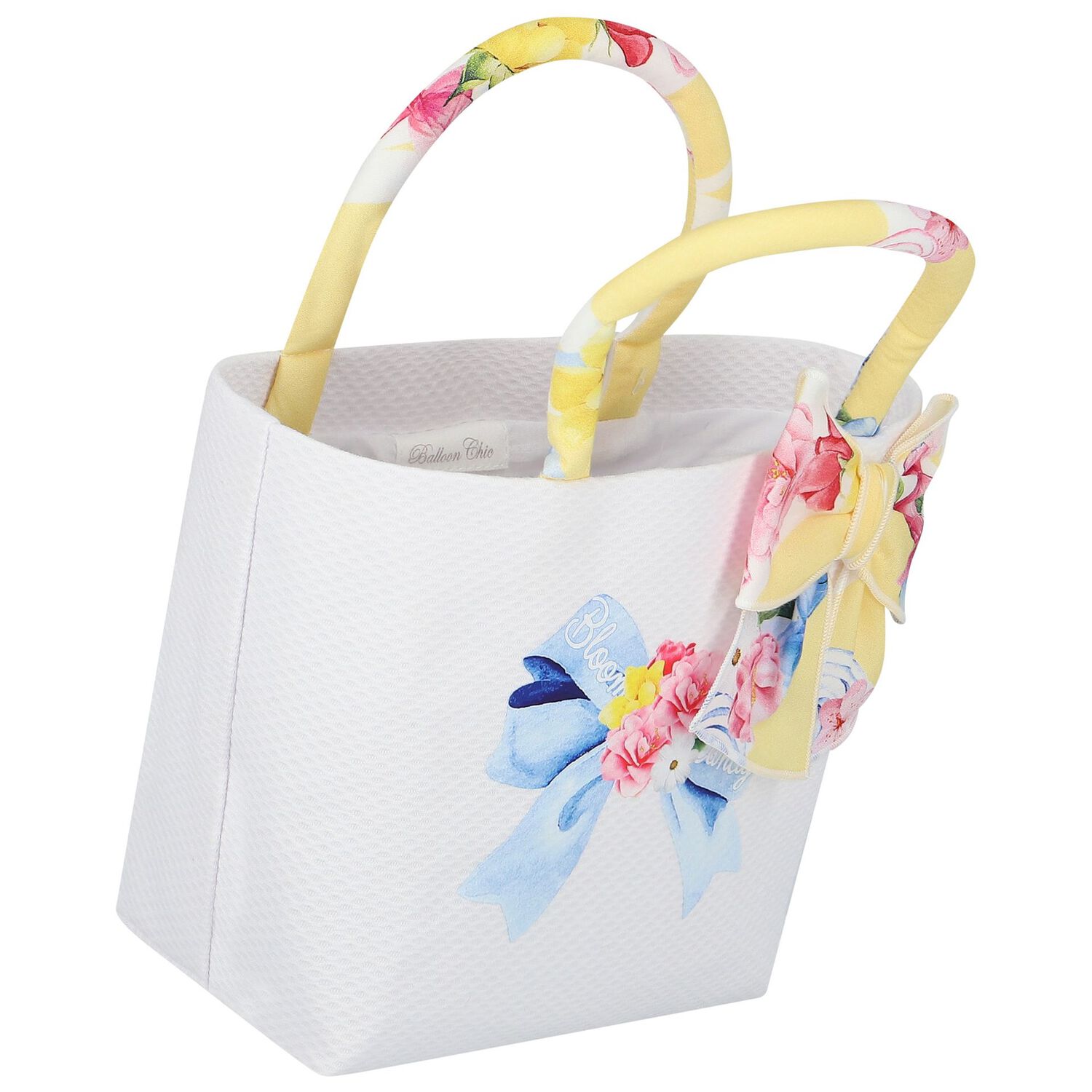 Girls Yellow & Ivory Bow Hand Bag, 1, hi-res image number null