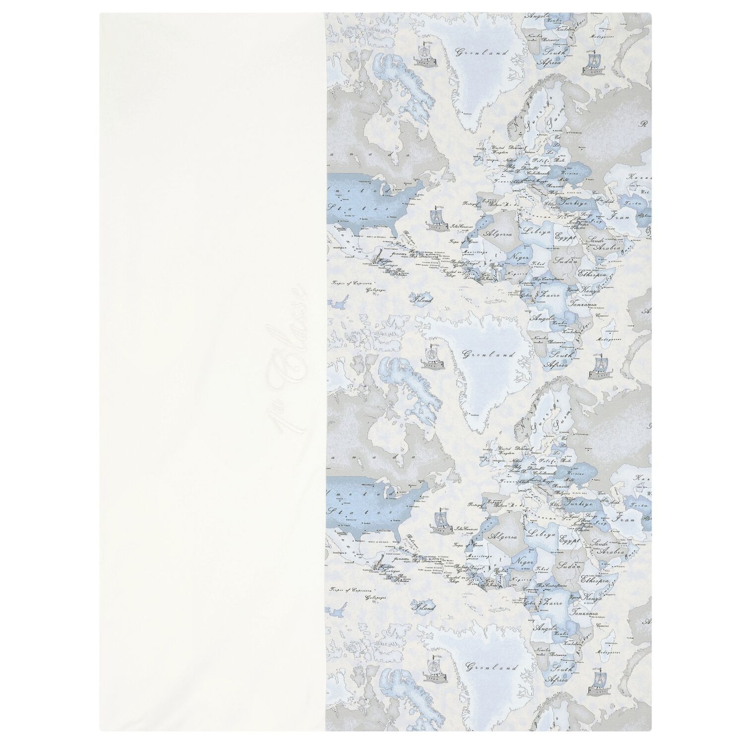 Baby Boys Blue & Grey Geo Map Baby Blanket, 1, hi-res