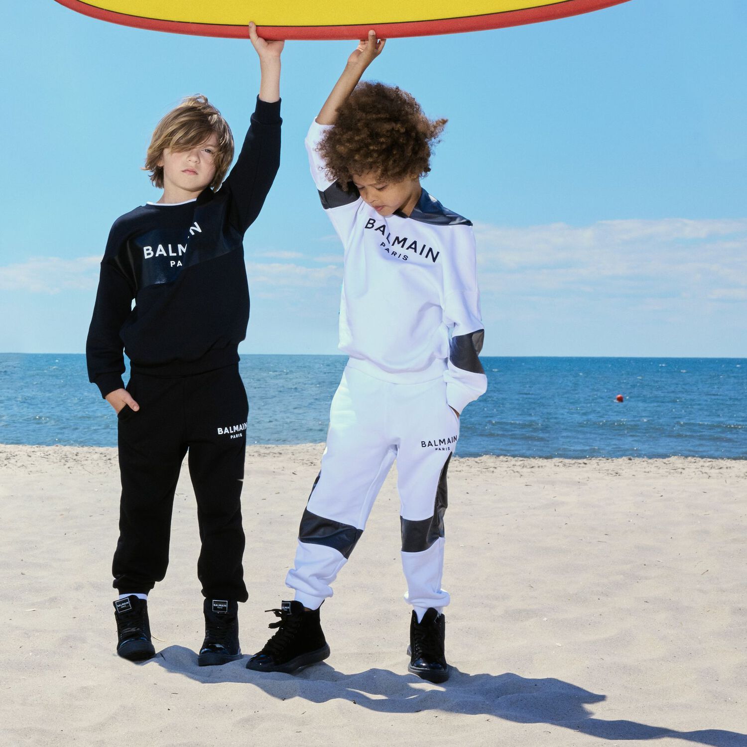 White & Black Logo Hooded Top, 1, hi-res