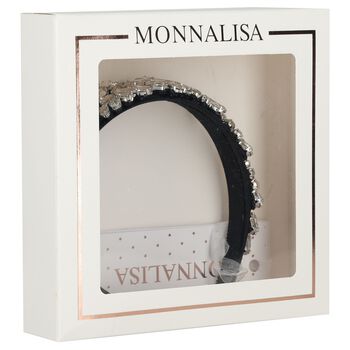 Girls Black Crystal Embellished Headband