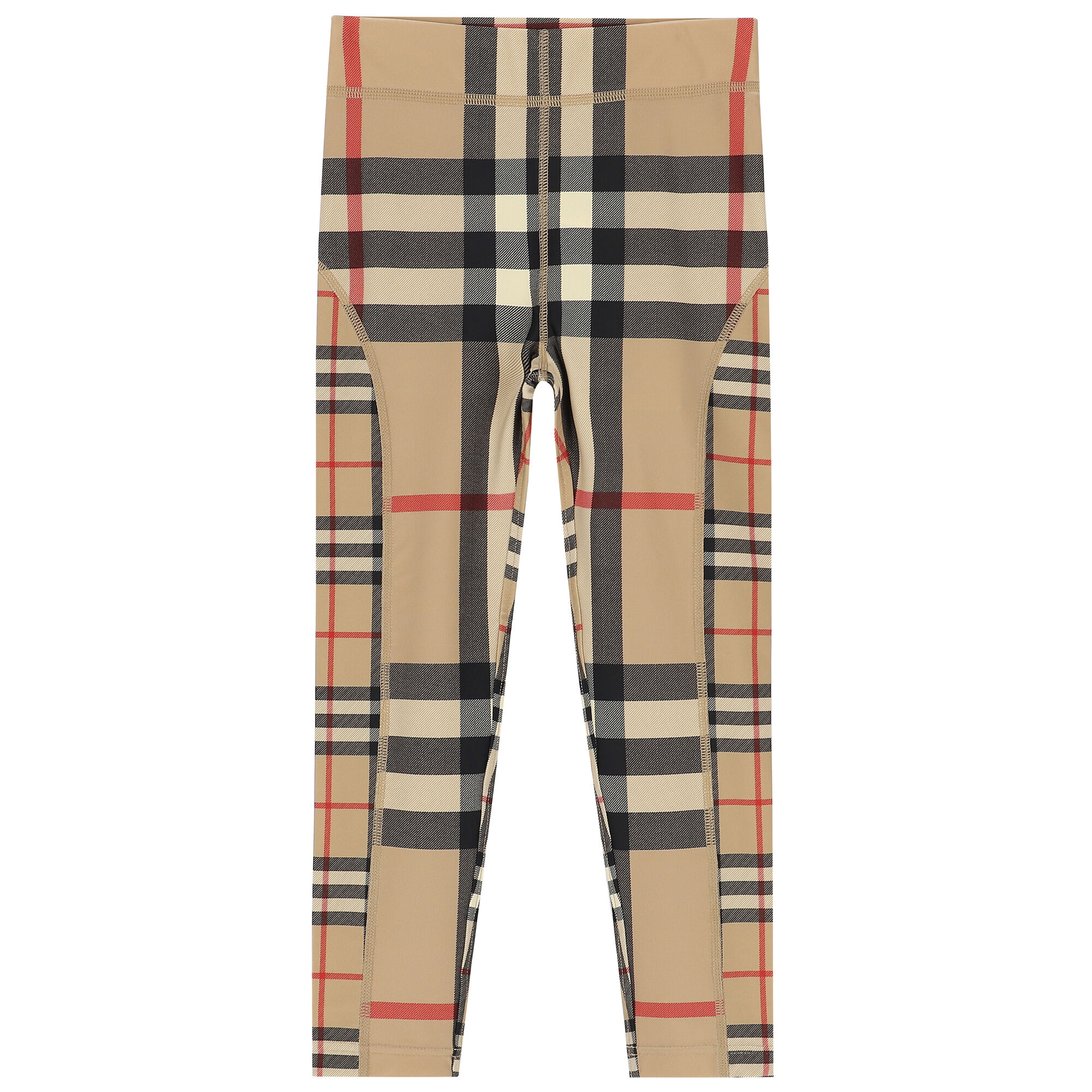 Burberry Girls Beige Checkered Leggings Junior Couture UAE