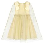 فستان ذهبي للبنات من التول والشيفون, 2, hi-res