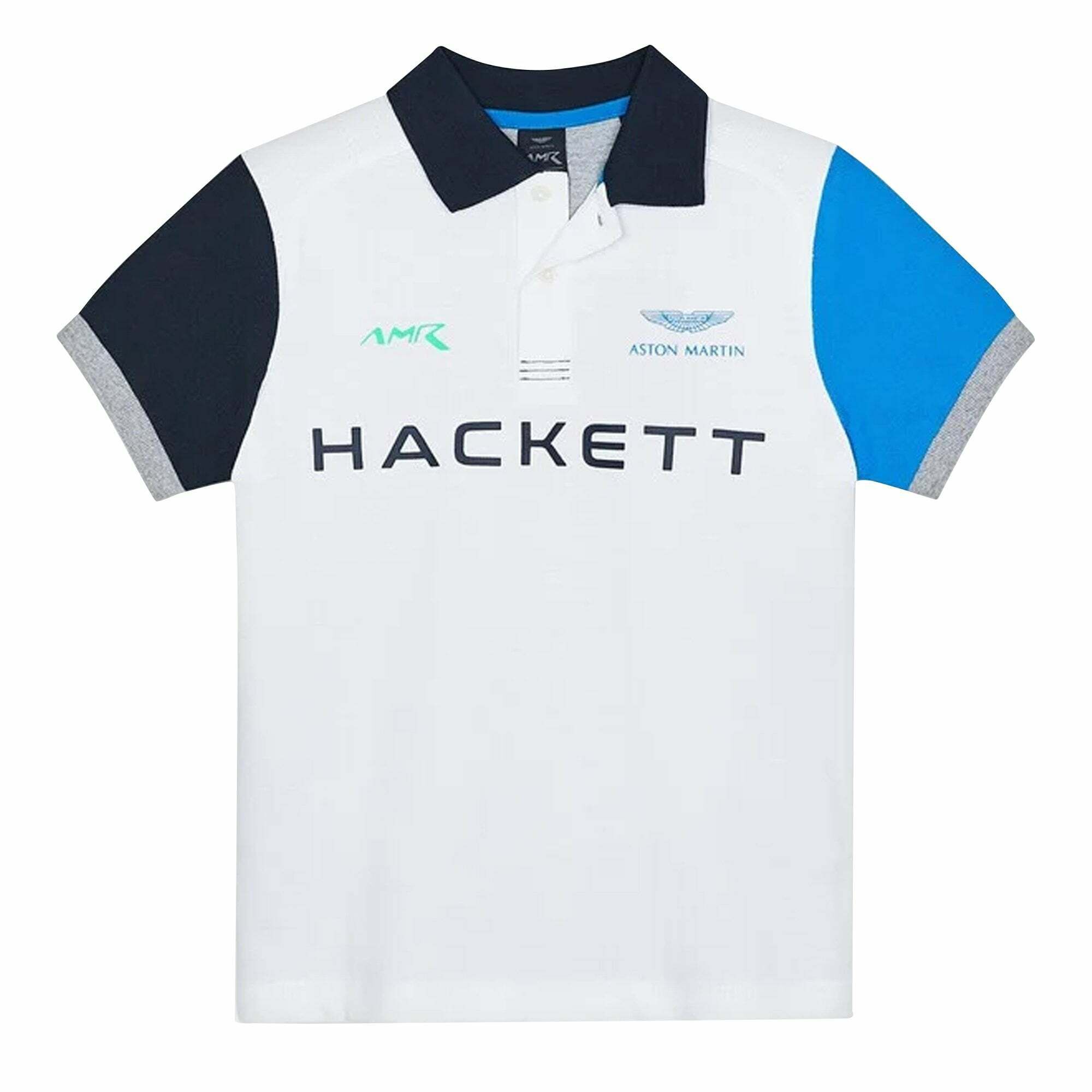 Hackett London Boys White Grey Logo Polo Shirt Junior Couture UAE