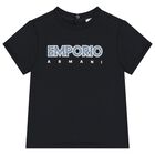 Younger Boys Navy Blue, Ivory & Beige T-Shirts (3 Pack), 2, hi-res