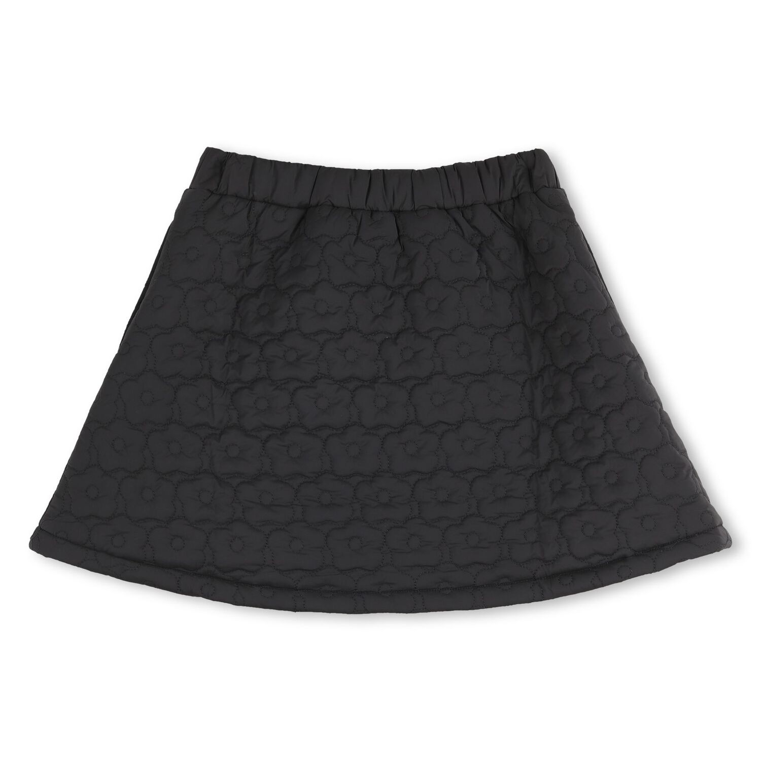 Girls Black Boke Flower Logo Skirt, 1, hi-res