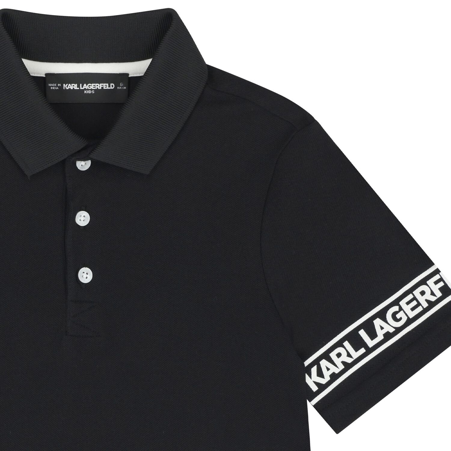 Boys Black Logo Polo Shirt, 2, hi-res