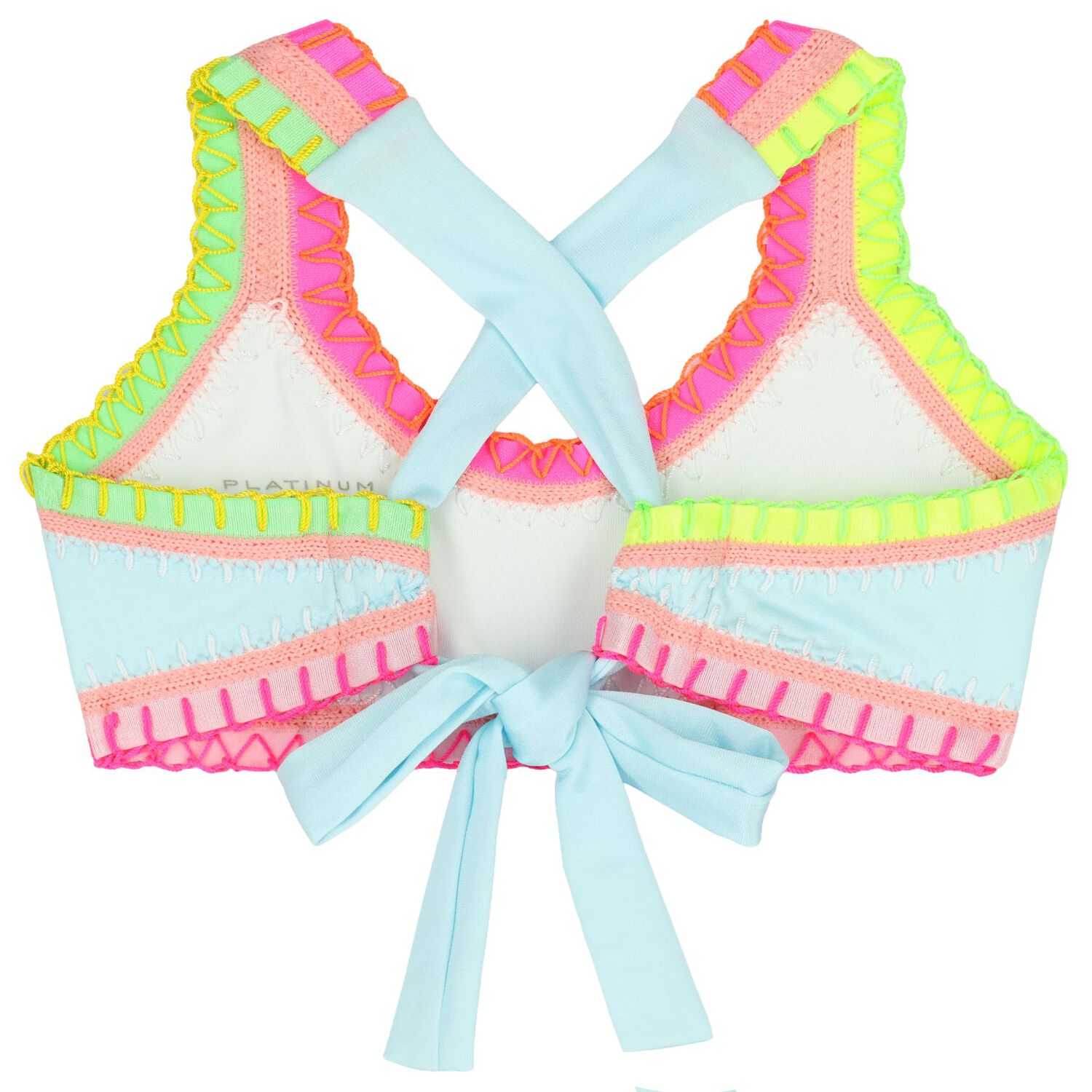 Girls Light Blue Embroidered Bikini, 1, hi-res