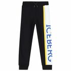 Boys Black Logo Joggers, 1, hi-res