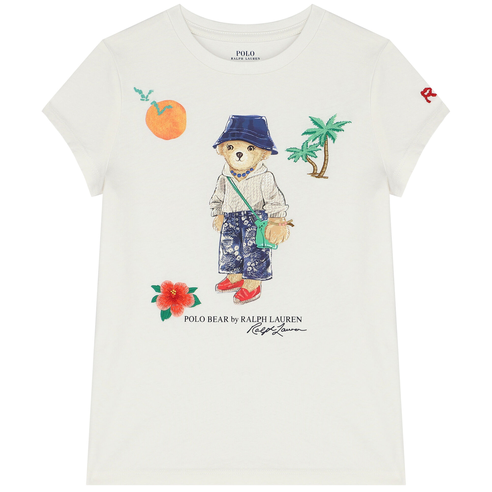 Ralph Lauren Girls White Polo Bear T Shirt Junior Couture UAE
