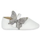 Baby Girls White Butterfly Shoes, 2, hi-res