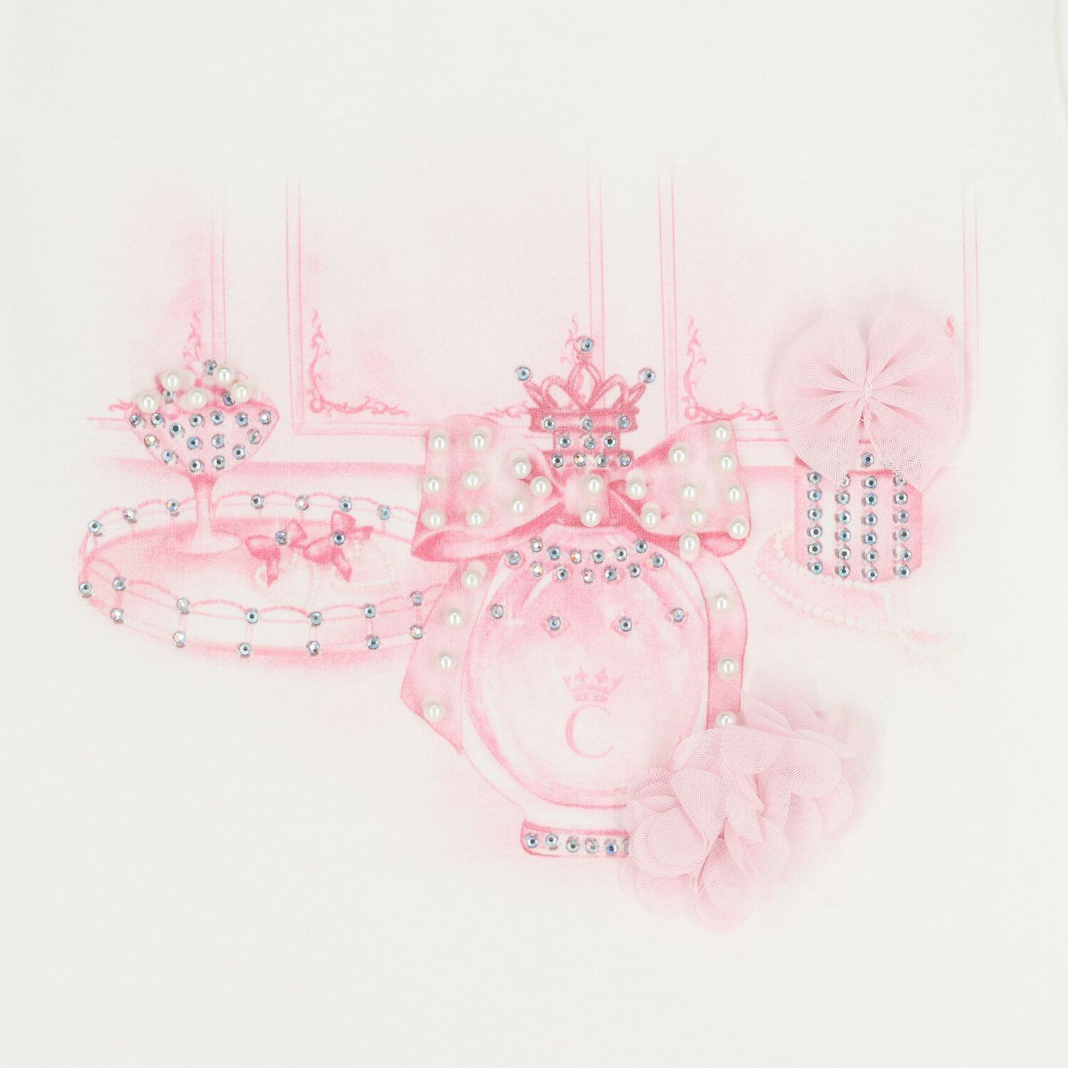 طقم ليجنز بنات مزخرف باللون الوردي, 1, hi-res