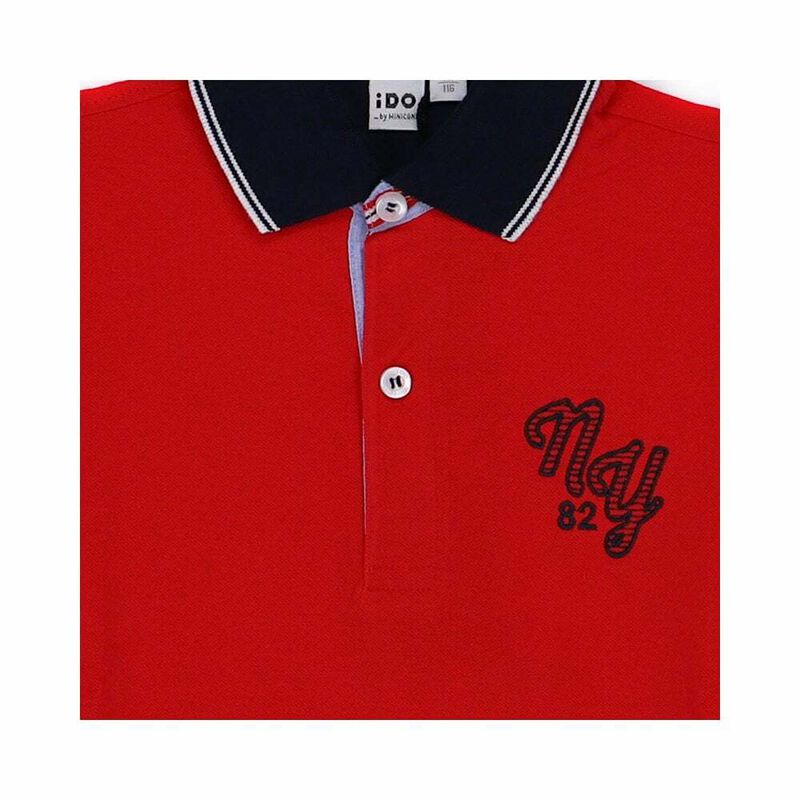 Boys Red Cotton Polo Shirt, 1, hi-res image number null
