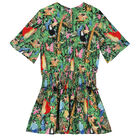 Girls Green Tropical Dress, 1, hi-res