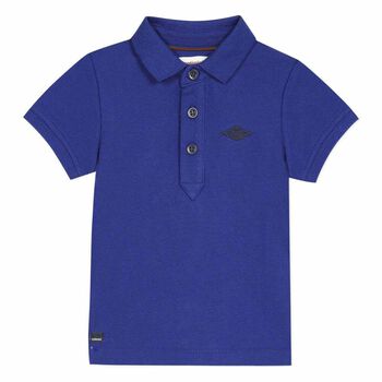 Boys Blue Cotton Polo Shirt