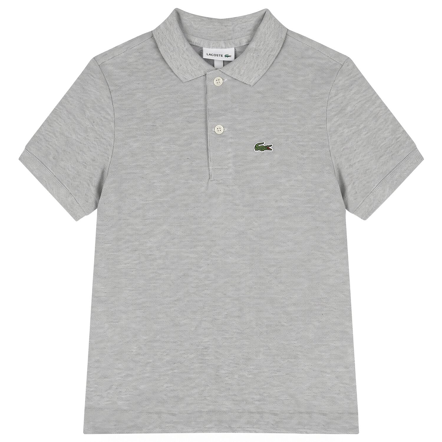 Boys Grey Logo Polo Shirt, 7, hi-res
