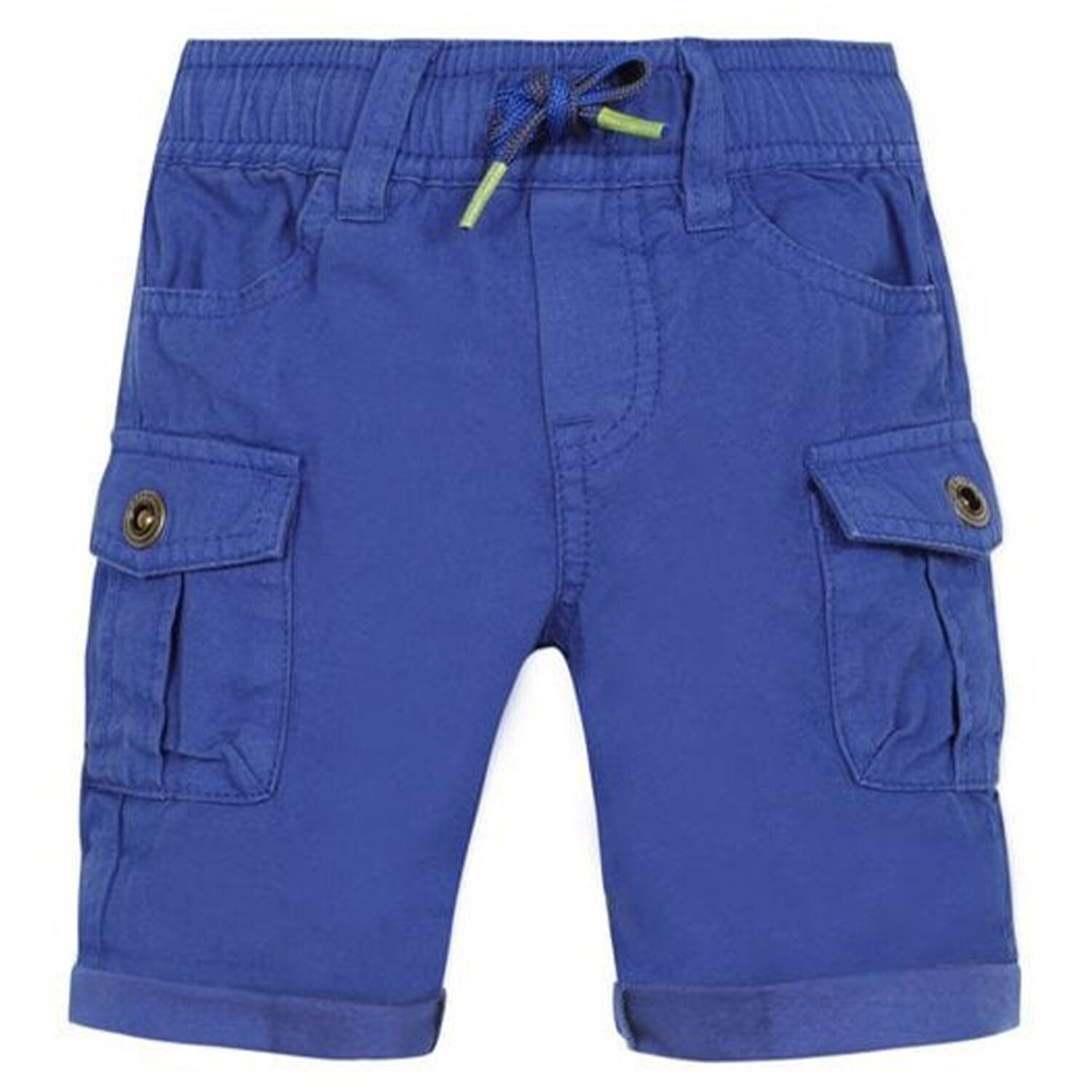 Boys Blue Cotton Shorts, 1, hi-res