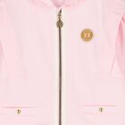 Girls Pink Logo Hooded Zip Up Top, 1, hi-res