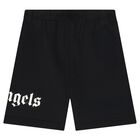 Black Cotton Logo Shorts, 3, hi-res