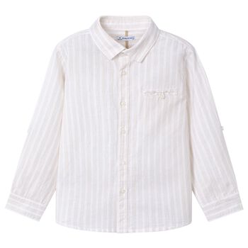 Boys Beige Stripe Shirt