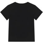Girls Black Logo T-Shirt, 1, hi-res