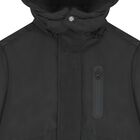 Boys Black Padded Puffer Jacket, 1, hi-res