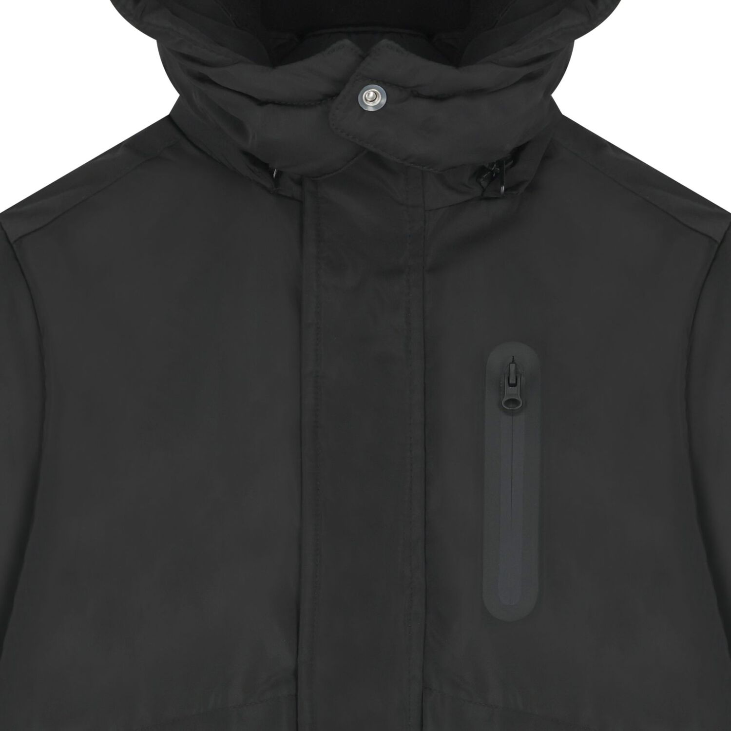 Boys Black Padded Puffer Jacket, 1, hi-res