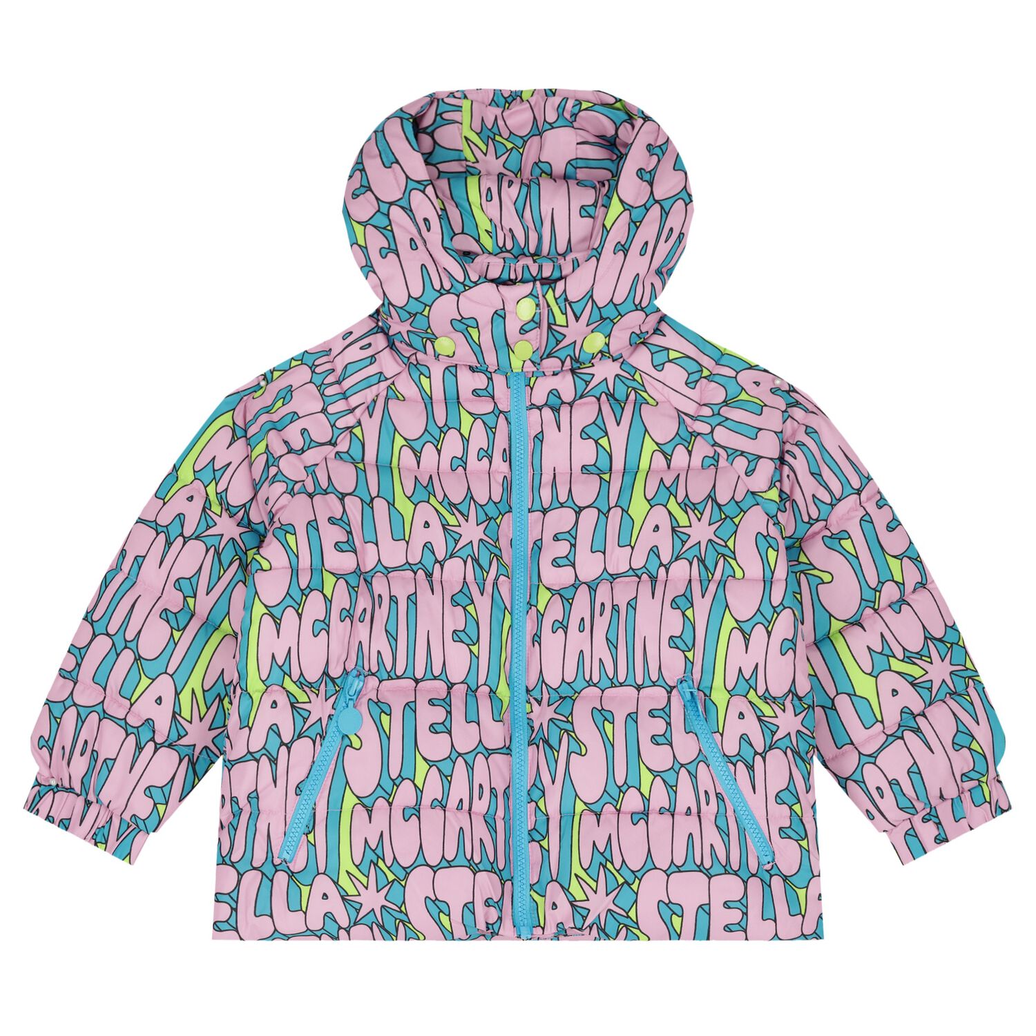 Girls Pink Logo Puffer Jacket, 1, hi-res image number null