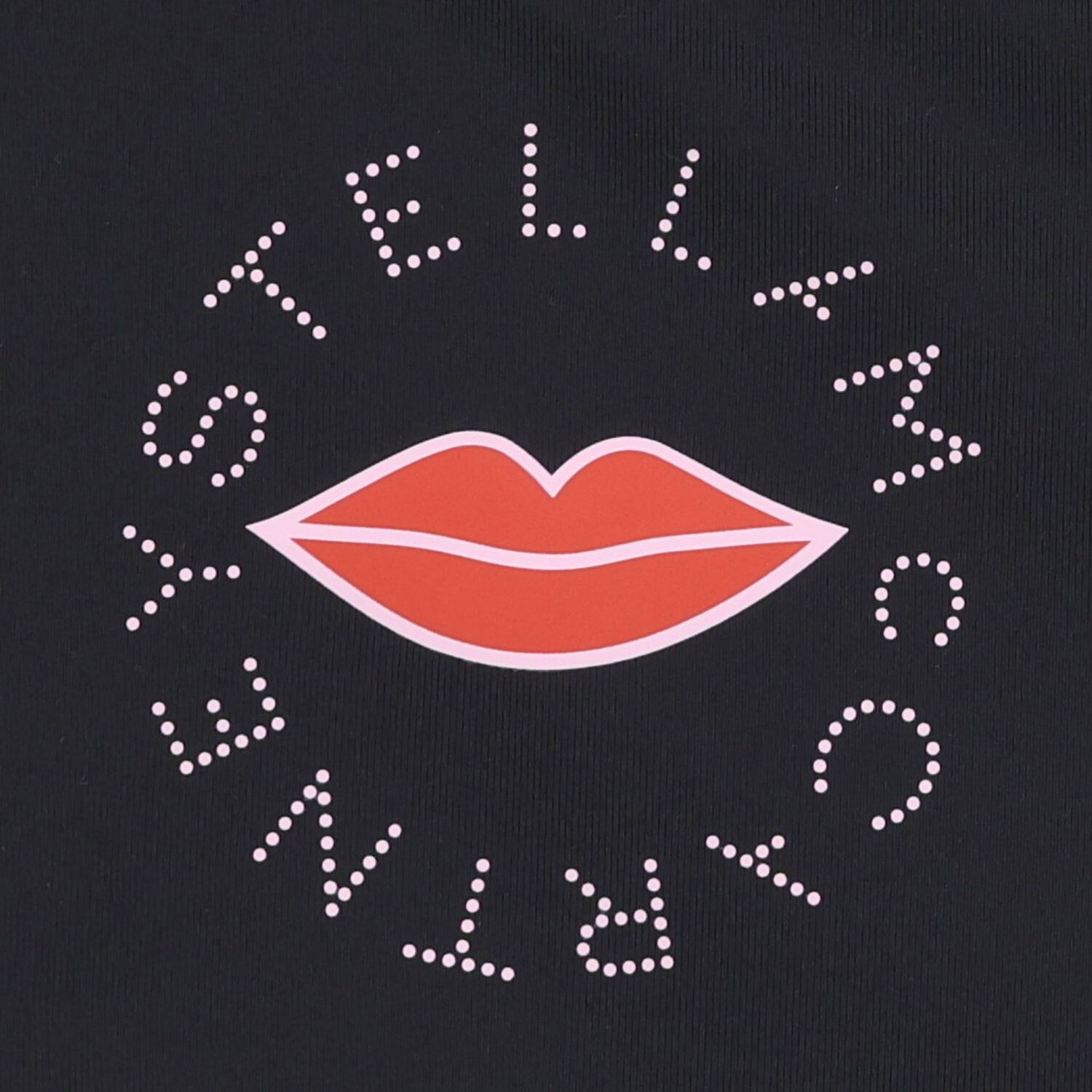 بلوزة بناتية بدون أكمام بشعار وشفاه سوداء, 1, hi-res