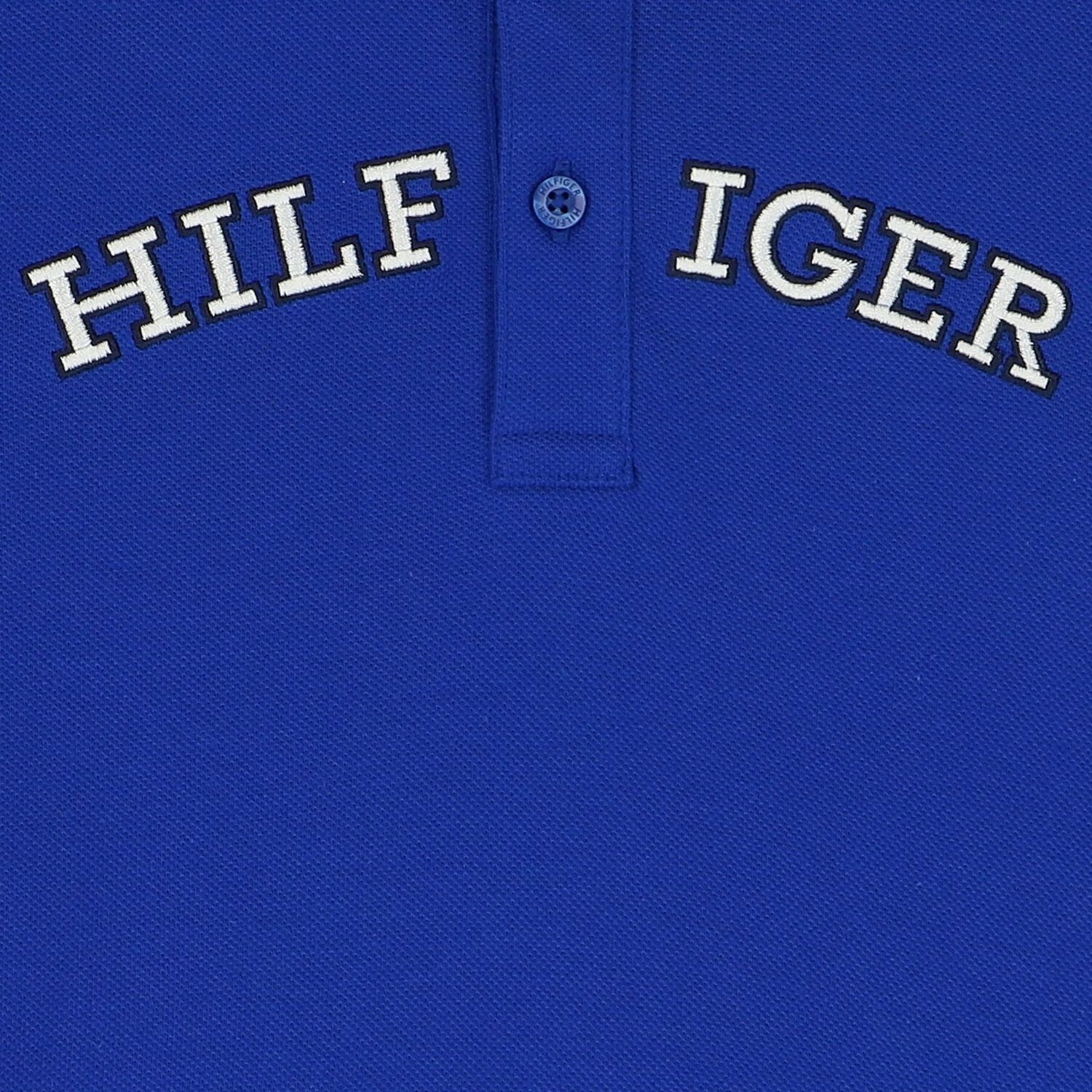 تيشيرت بولو أولاد بالشعار باللون الأزرق, 1, hi-res