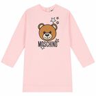 Girls Black Glitter Logo Dress, 3, hi-res