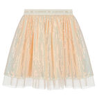Girls Pink Embellished Sequin Tulle Skirt, 1, hi-res